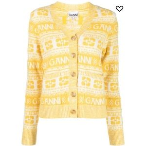 Ganni V-neck Knit Cardigan